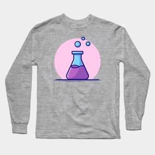 Beaker Glass With Solution Cartoon Vector Icon Illustration Long Sleeve T-Shirt